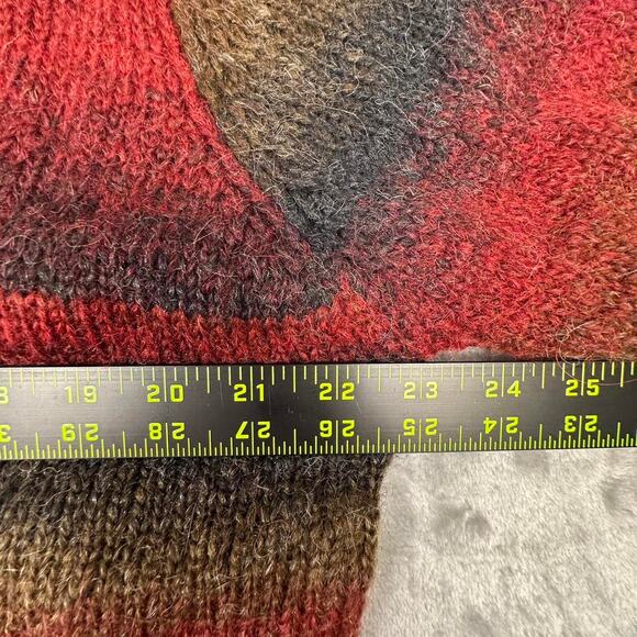 Vintage Deadstock Denim&Co. Mohair Alpaca Red Earth Tones Buttonup Cardigan L - Picture 5 of 8